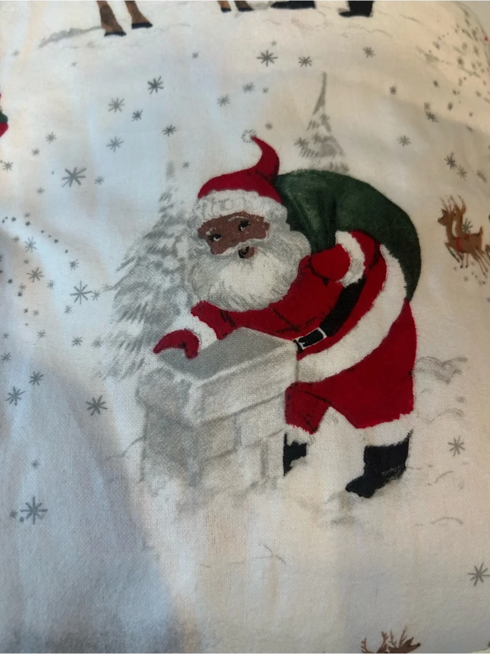 Pottery Barn Kids Heritage Black Santa Duvet Cover Organic Christmas Bedding